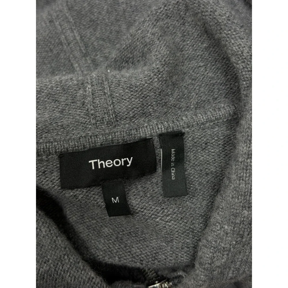 Theory Alcos Wool / Cashmere Men's Sz M Full Zip Hoodie Sweater in Gray